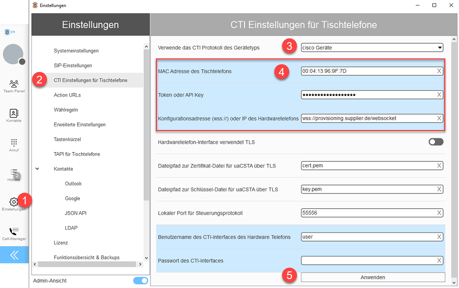 Cisco_CTI-Einstellungen